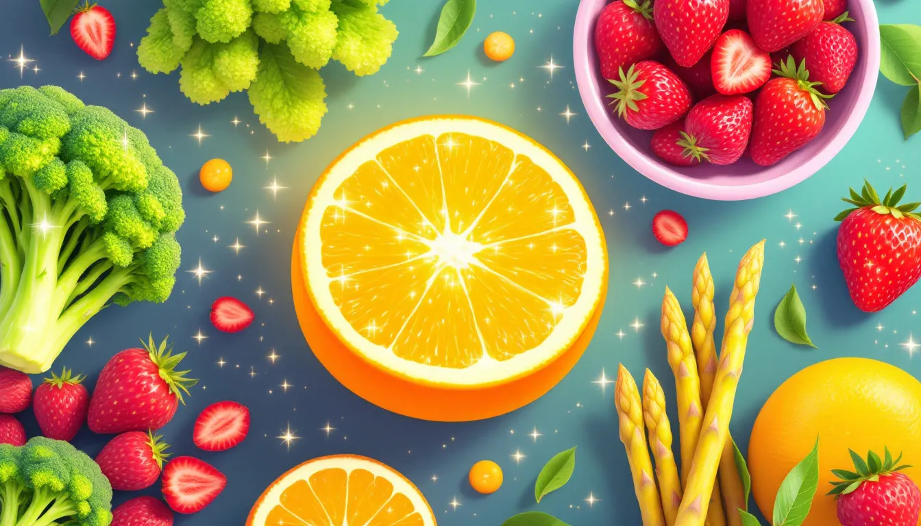 Darstellung von Lebensmitteln, die reich an Glutathion sind.